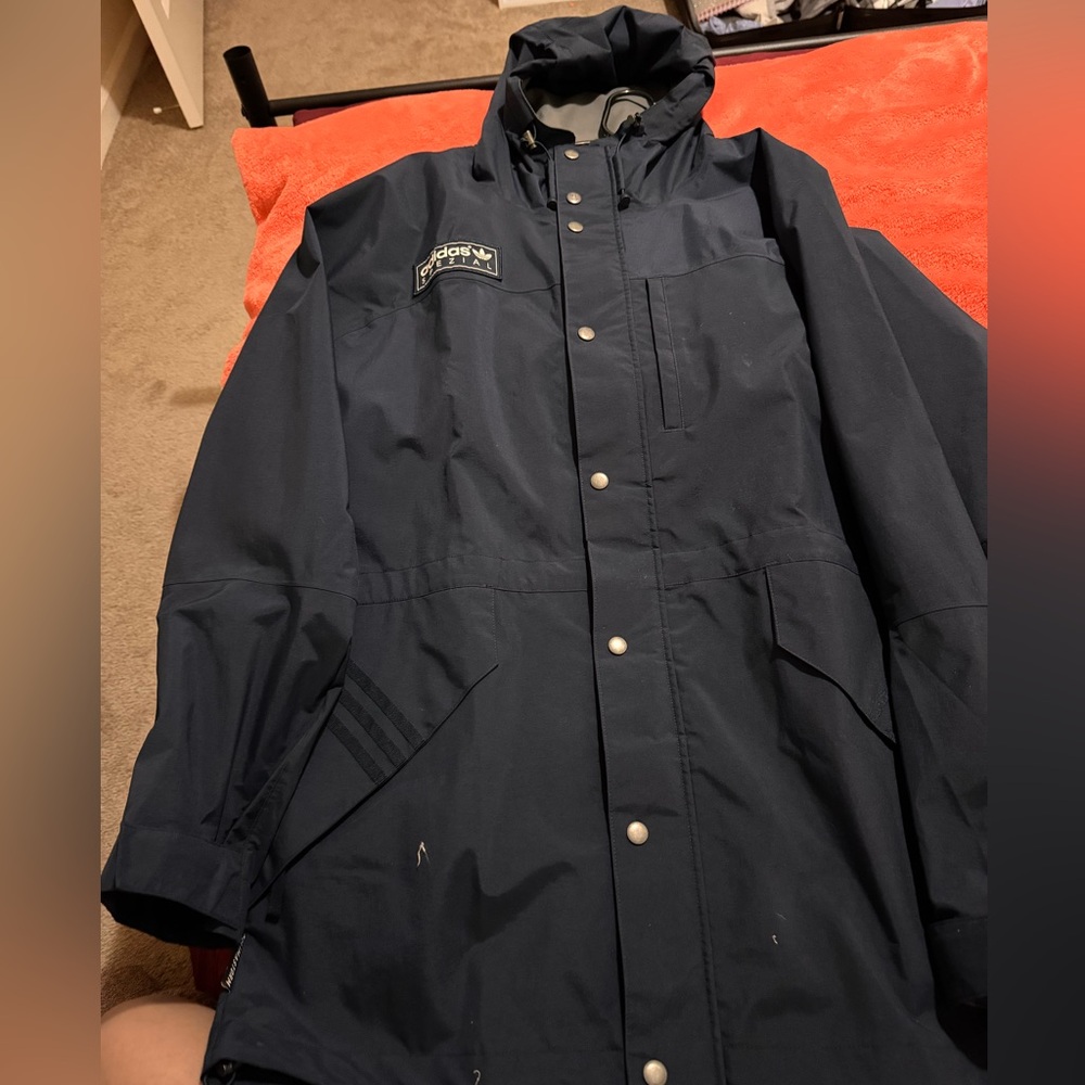 Blue Adidas rain jacket